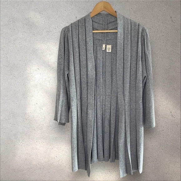 MOTH Anthropologie Pleated Open Front‎ Sweater Cardigan, Large - Picture 1 of 7